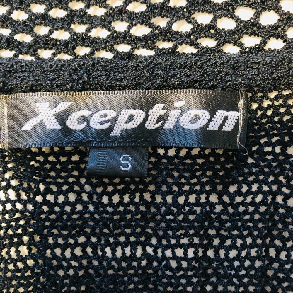 Xception(al) Small Black “Lacey” Knit Cardigan/ Duster “Pleated” - Picture 9 of 12
